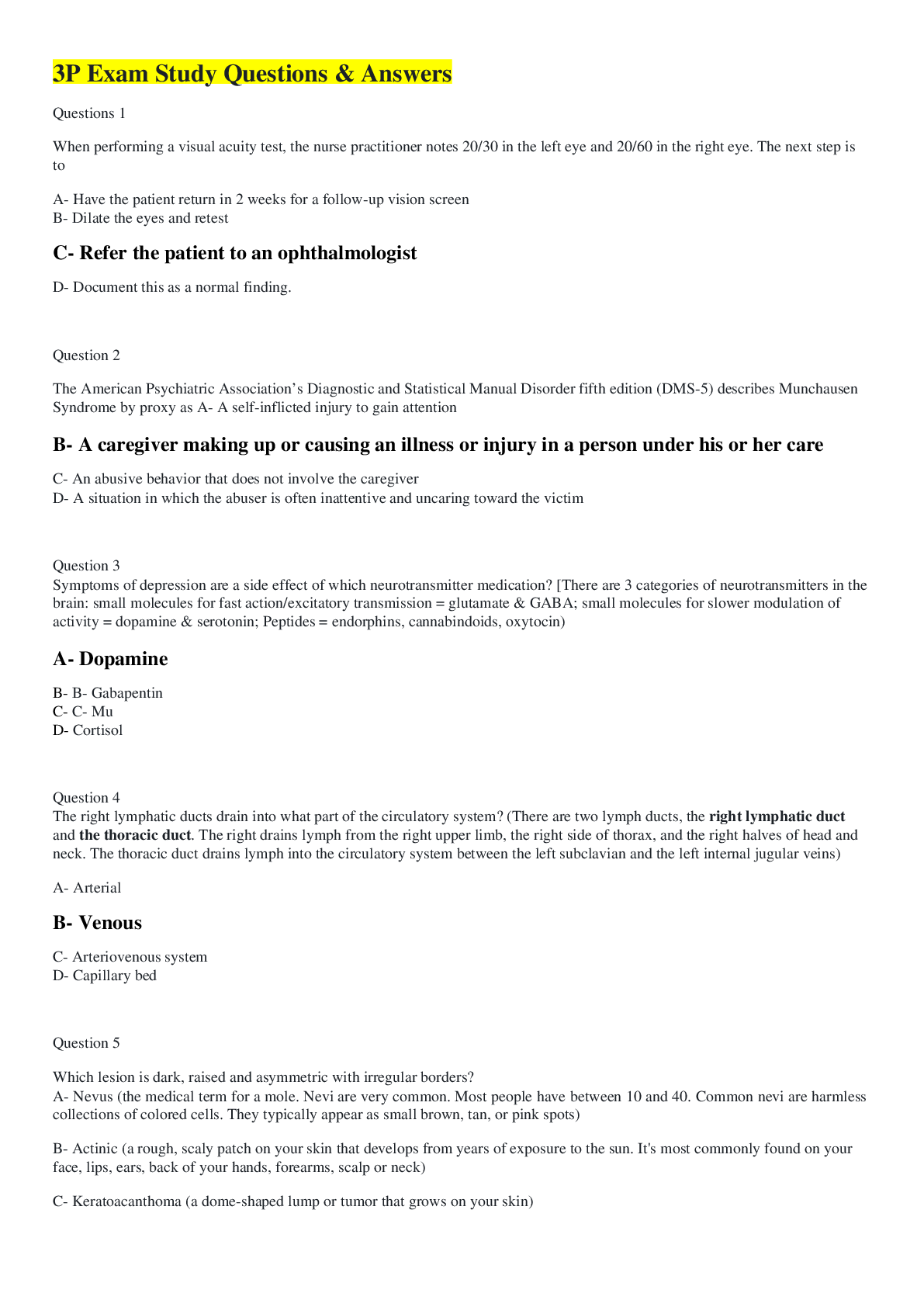 Preview image for 3P Exam Study Questions & Answers